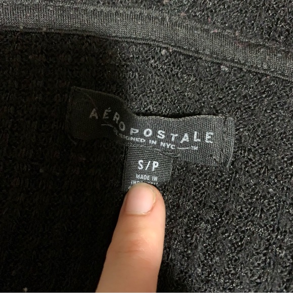 Black Scoop Neck Light Hoodie | Aeropostale - Picture 4 of 4